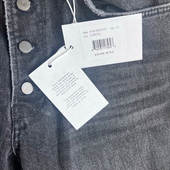 Anine Bing Frida Jeans Charcoal Wash Size 25 - Picture 4 of 8